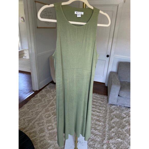 Athleta Modal Dress Minimal Travel Buttery Soft Lounge Neutral Summer - Picture 2 of 9